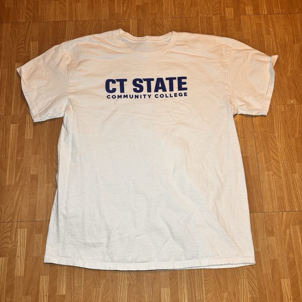CT State Community College T-Shirt White Adult Large